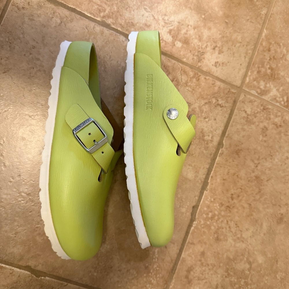 Birkenstock Lime Green Mules - Picture 11 of 16